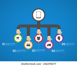 Flat business infographic. Vector concept design.