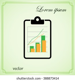 Flat Business Office Clipboard Illustration. Business Analytics 