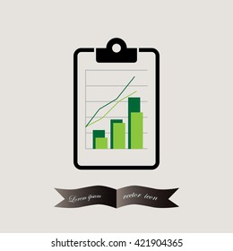 Flat Business Office Clipboard Illustration. Business Analytics 