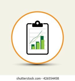 Flat Business Office Clipboard Illustration. Business Analytics 