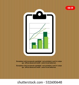 Flat Business Office Clipboard Illustration. Business Analytics and Statistic