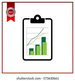 Flat Business Office Clipboard Illustration. Business Analytics 