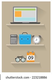 flat business and office elements design. vector