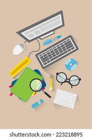 flat business and office elements design. vector