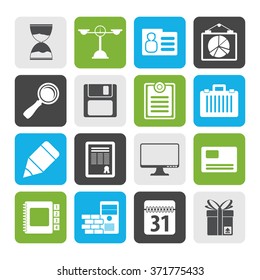 Flat Business and office icons -  vector icon set