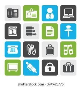Flat Business and Office icons - vector icon set