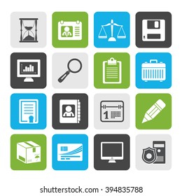 Flat Business and office Icons -vector icon set
