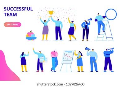 Flat Business People vector set. Team Work, Partnership, Leadership Concept. Vector characters in modern flat style isolated on white background.