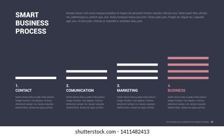 Flat business presentation brochure vector slide template with awesome layout vector color diagrams