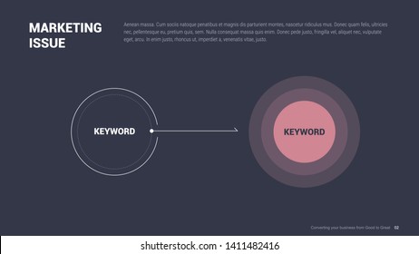 Flat business presentation brochure vector slide template with awesome layout vector color diagrams