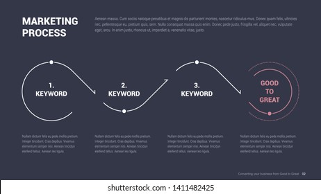 Flat business presentation brochure vector slide template with awesome layout vector color diagrams