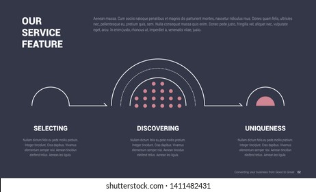 Flat business presentation brochure vector slide template with awesome layout vector color diagrams