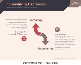 Flat business presentation brochure vector slide template with awesome layout vector color diagrams