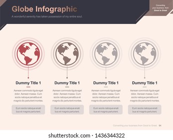 Flat business presentation brochure vector slide template with awesome layout vector color diagrams