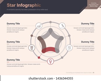 Flat business presentation brochure vector slide template with awesome layout vector color diagrams