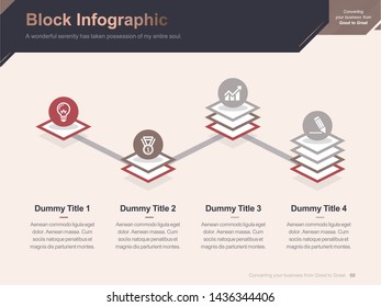 Flat business presentation brochure vector slide template with awesome layout vector color diagrams