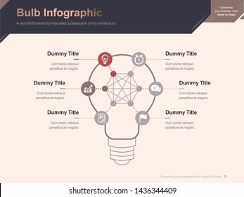 Flat business presentation brochure vector slide template with awesome layout vector color diagrams