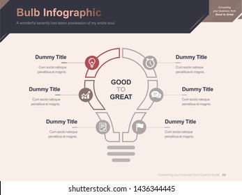 Flat business presentation brochure vector slide template with awesome layout vector color diagrams