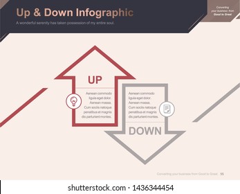 Flat business presentation brochure vector slide template with awesome layout vector color diagrams