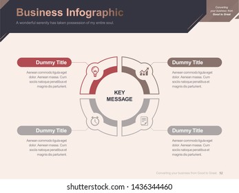 Flat business presentation brochure vector slide template with awesome layout vector color diagrams