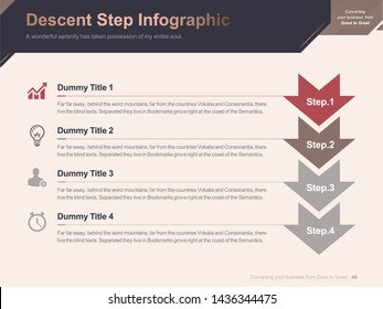 Flat business presentation brochure vector slide template with awesome layout vector color diagrams