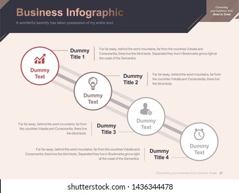 Flat business presentation brochure vector slide template with awesome layout vector color diagrams