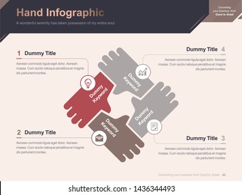 Flat business presentation brochure vector slide template with awesome layout vector color diagrams