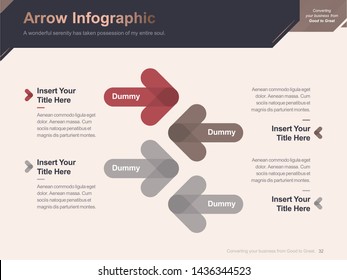 Flat business presentation brochure vector slide template with awesome layout vector color diagrams