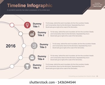 Flat business presentation brochure vector slide template with awesome layout vector color diagrams