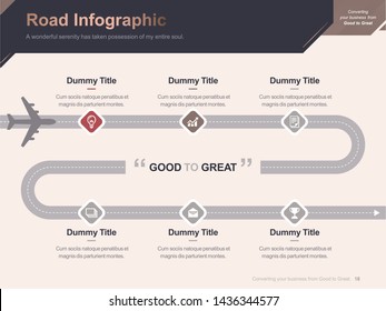 Flat business presentation brochure vector slide template with awesome layout vector color diagrams