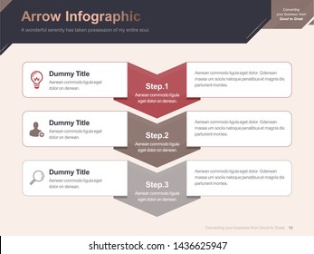 Flat business presentation brochure vector slide template with awesome layout vector color diagrams