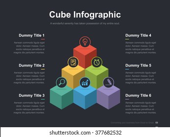 Flat business presentation vector slide template with block diagram