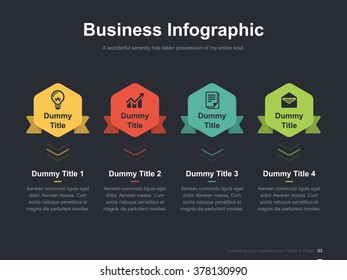 Flat business presentation vector slide template with label diagram