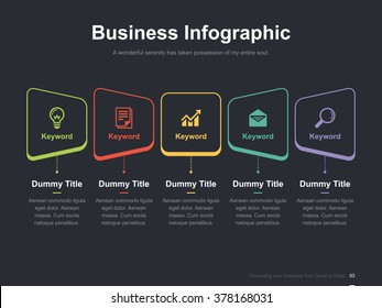 Flat business presentation vector slide template with diagram