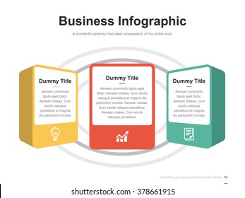 Flat business presentation vector slide template with diagram