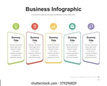 Flat business presentation vector slide template with diagram