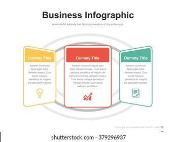 Flat business presentation vector slide template with diagram