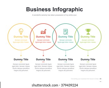 Flat business presentation vector slide template with circle diagram