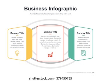 Flat business presentation vector slide template with diagram