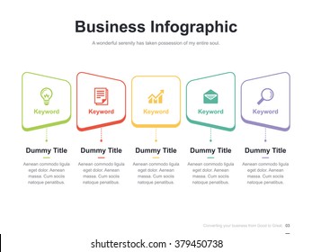 Flat business presentation vector slide template with diagram