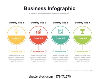 Flat business presentation vector slide template with circle diagram