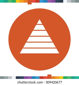 Flat business pyramid icon.
