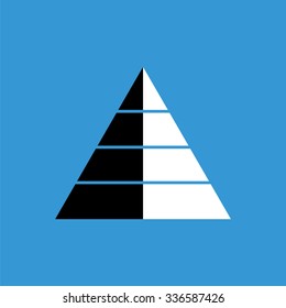 Flat business pyramid icon.