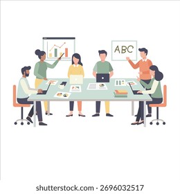 Concepto de colaboración de Equipo de negocios plano . Ilustración de diseño plano moderno
