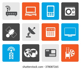 Flat Business, technology  communications icons - vector icon set
