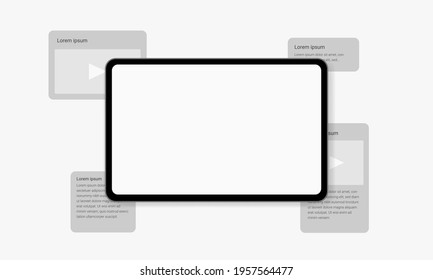 Flat business template with web browser window. Web page mockup. Blank device. User interface elements. A set of tools for creating UI UX. Vector isolated illustration.