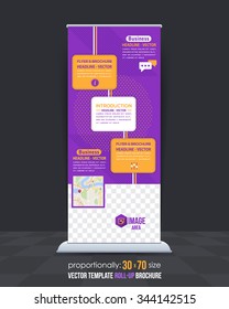 Flat Business Theme Roll-Up Banner Design, Advertising Vector Template 