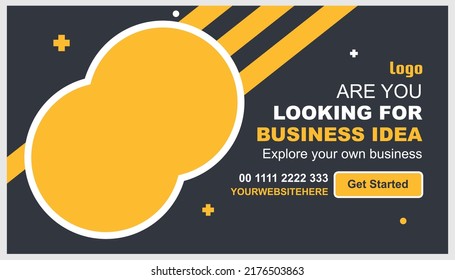 Flat Business Web Banner Template Flat Click Bait Video Channel Thumbnail