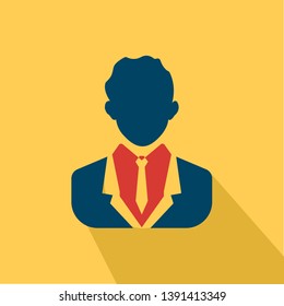 Flat businessman avatar vector illustration