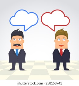 Flat Businessman Cloud Style Speech Bubble Vector Design